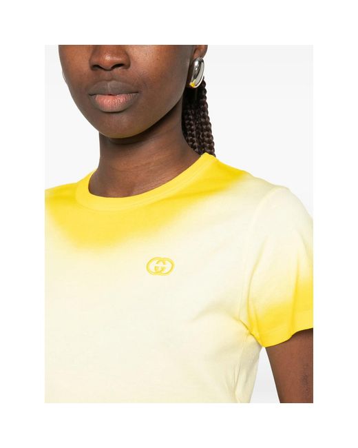 Gucci Yellow Neutrals Tops