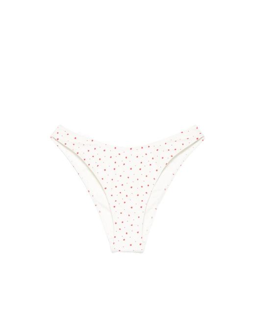 Frankie's Bikinis White Strawberry-Print Bikini Bottoms