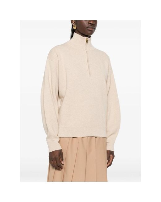 Kujten Natural Quarter-Zip Cashmere Sweater