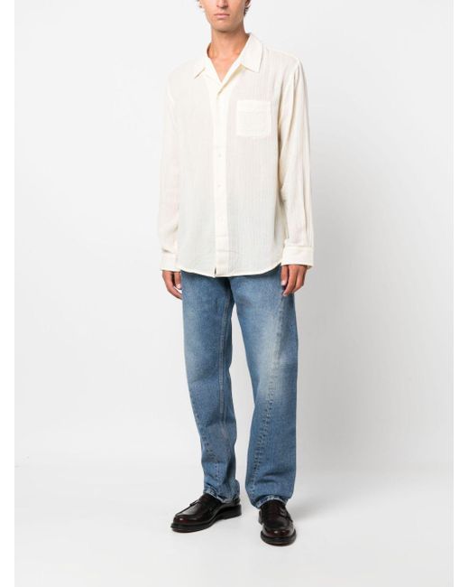 Séfr White Leo Camp-Collar Shirt for men