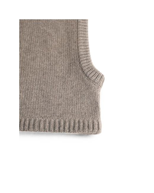 Lisa Yang Gray Astri Knitted Balaclava Hat