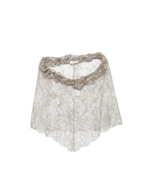 Fely Campo Multicolor Ruffled Lace Top