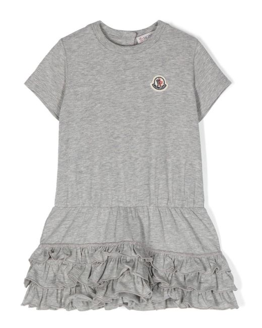 Moncler Gray Logo-Patch Cotton Dress