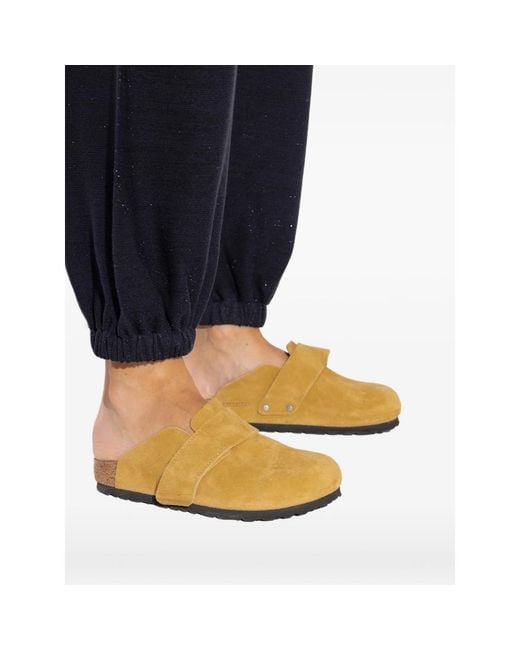 Birkenstock Brown Loma Touch-Strap Suede Mules