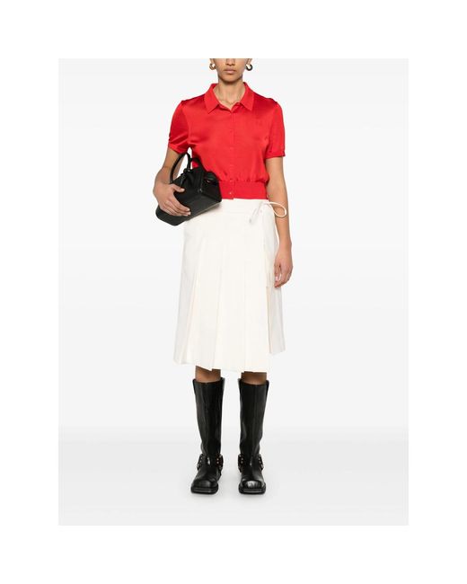 DUNST White Pleated Wrap Skirt