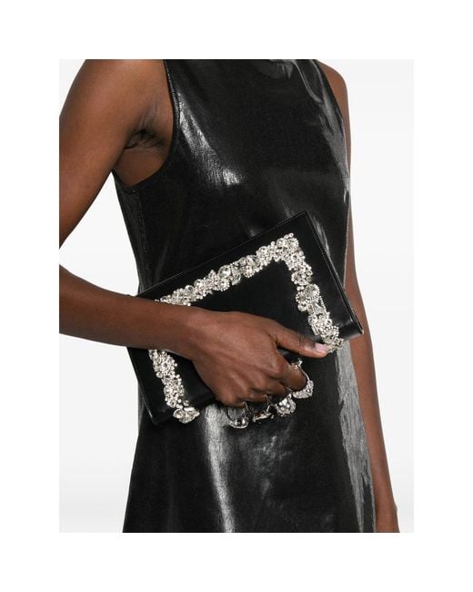 Alexander McQueen Black Knuckle Clutch Bag