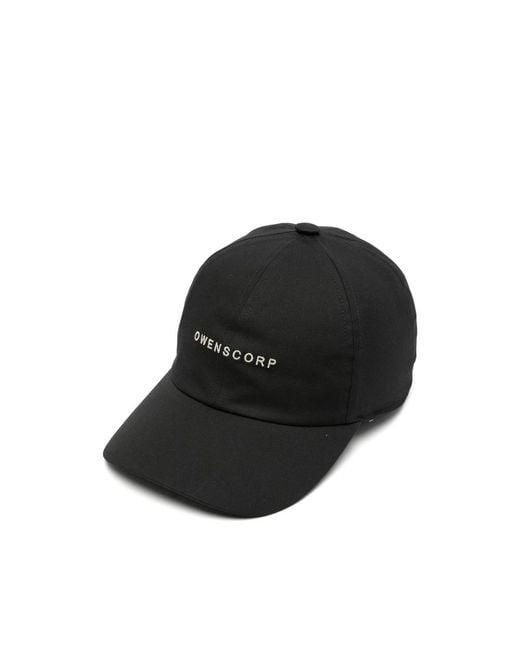 Rick Owens Black Embroidered Baseball Cap for men