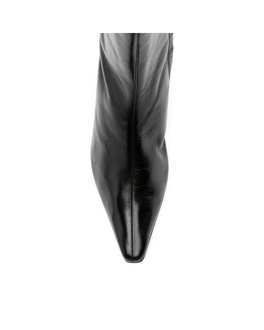 Alohas Black Pointed-Toe Kitten-Heel Boots