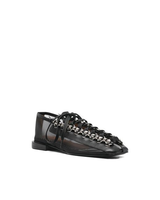 Toga Black Mesh Flat Pumps