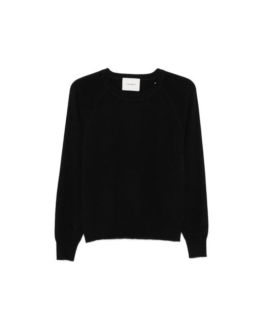 Lisa Yang Black Cambrie Cut-Out Raglan-Sleeve Sweater