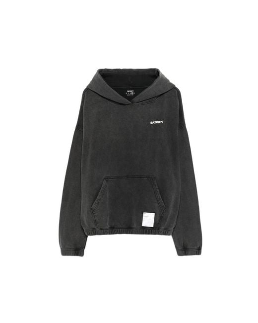 Satisfy Black Logo-Detail Hooded Sweatshirt for men