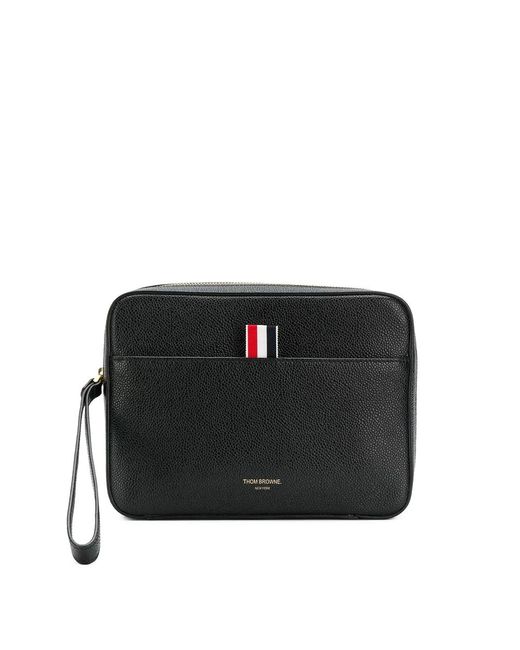 Thom Browne Black Zip-Up Pouch for men