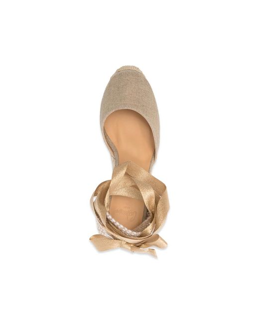 Castaner Natural Tie Fastening Wedge Heel Shoes
