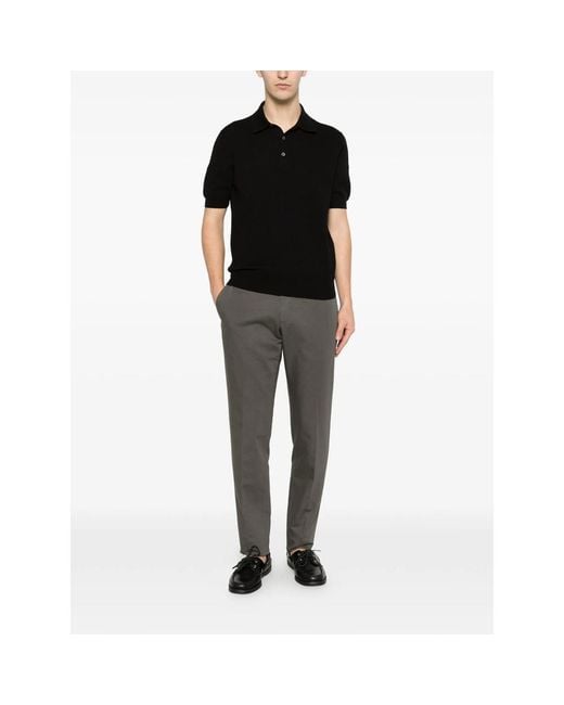Fileria Black Short-Sleeve Polo Shirt for men