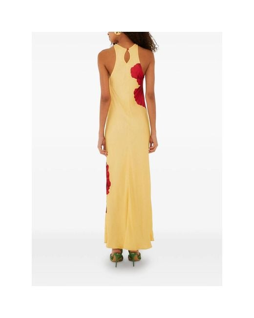 Farm Rio Red Poppy-Print Sleeveless Maxi Dress