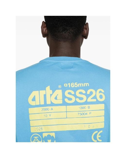 Arte' Blue Print-Detail Short-Sleeve T-Shirt for men