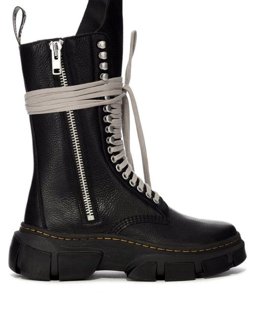Dr. Martens Black X Rick Owens 1918 Dmxl Calf Length Boots