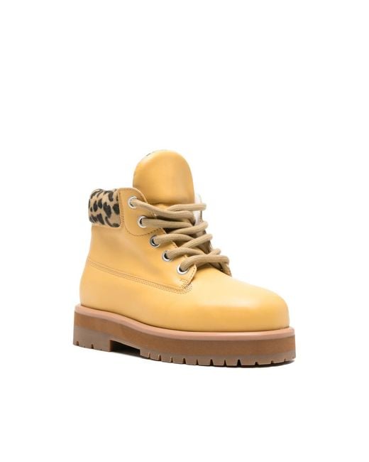 PDF Natural Leopard-Print Lace-Up Hiking Boots for men