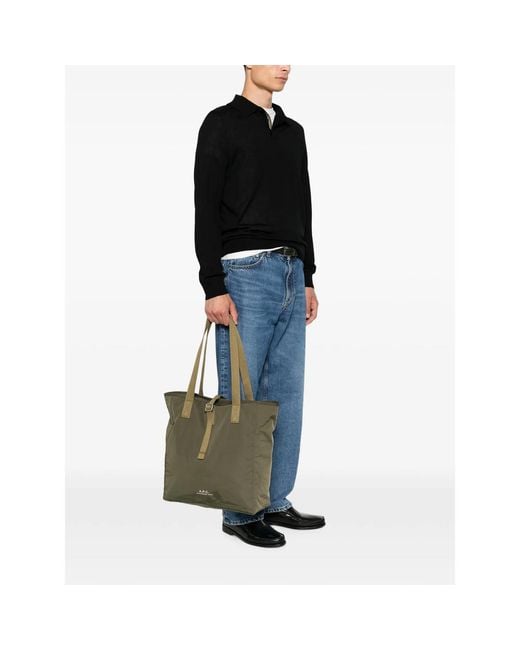 A.P.C. Green A. P.C. Logo-Detail Buckle-Strap Shoulder Bag for men