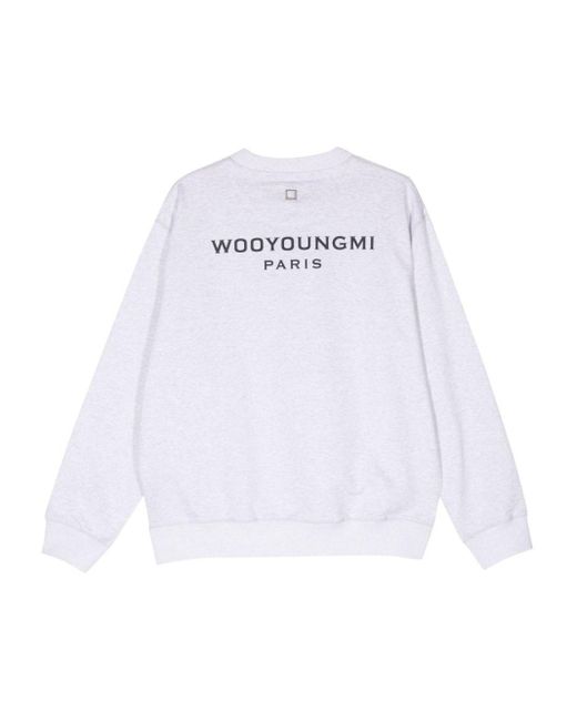Wooyoungmi White Logo-Embroidered Sweatshirt for men