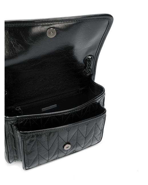 Miu Miu Leather Small Chain-strap Stitched Shoulder Bag in Black - Save 6% - Lyst