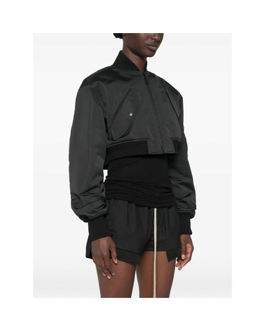 Balenciaga Black Cropped Bomber Jacket