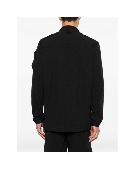 JG1 Black Zip-Fastening Shirt Jacket for men