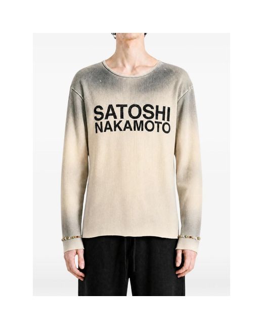Satoshi Nakamoto White Gradient-Effect Logo-Print Sweatshirt for men