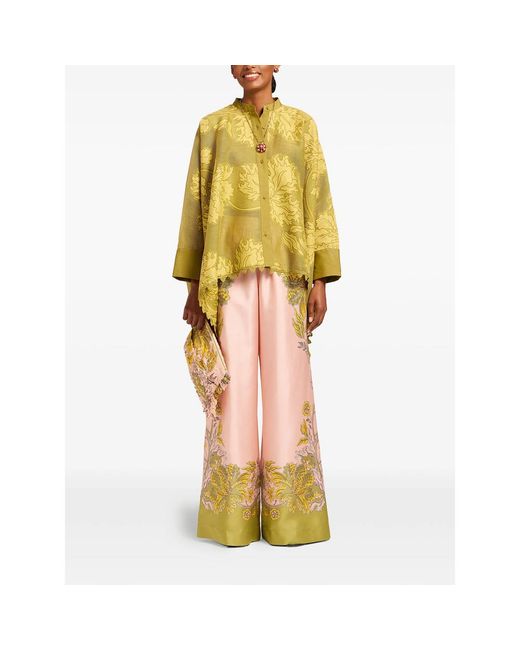 LaDoubleJ Yellow Palazzo Pant Swathe Silk