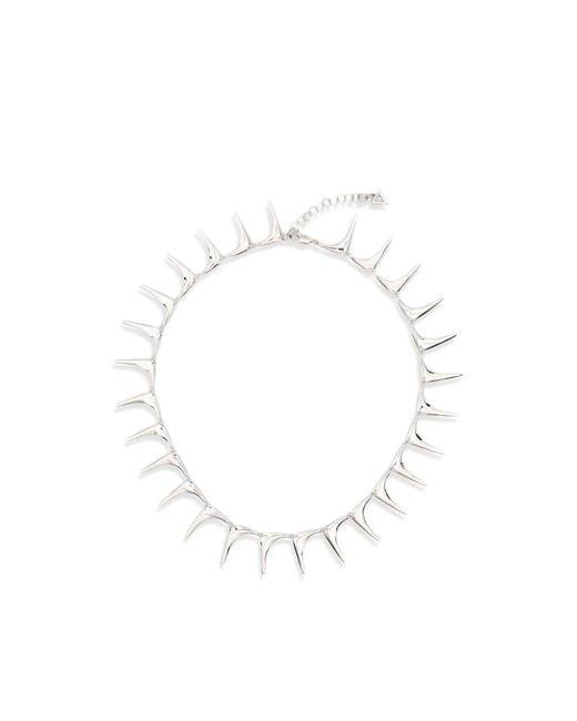 LAG World White Boomerang Choker Necklace
