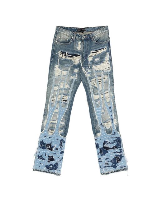 Who Decides War Blue Buttoned Jeans for men
