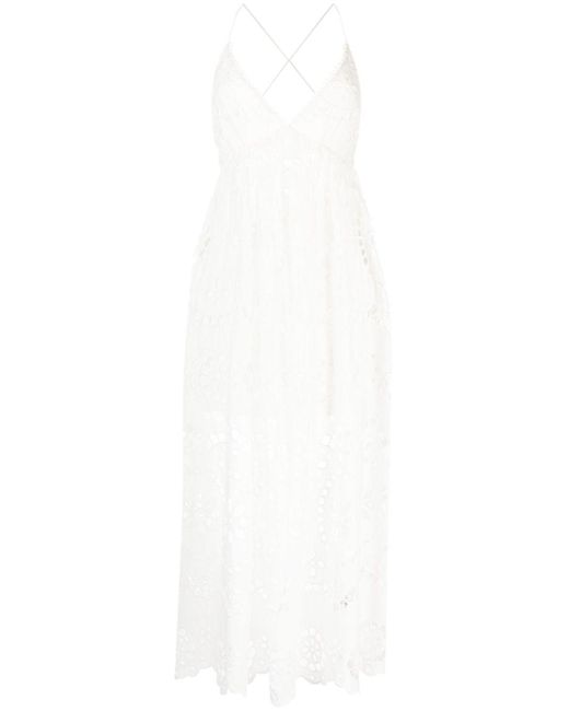 Zimmermann White Lexi Embroidered Slip Dress