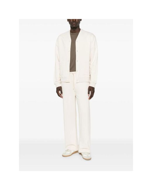 Woc White Seattle Button-Up Patch-Pocket Cardigan for men