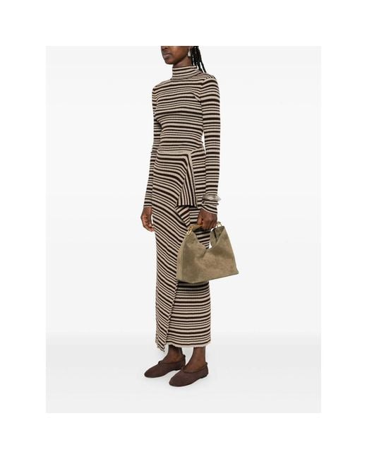 Elleme Green Boomerang Curved-Handle Suede Tote Bag