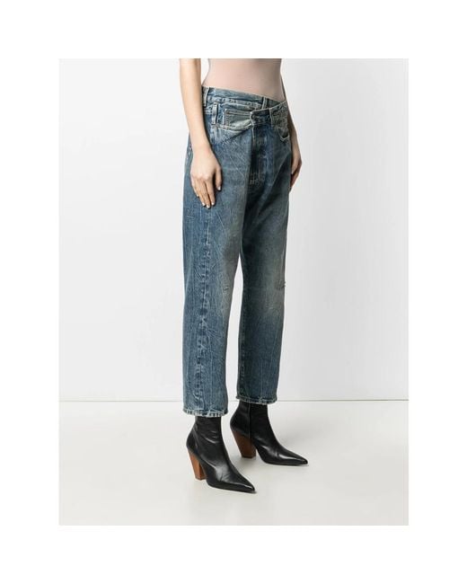 R13 Blue Crossover High-Rise Jeans