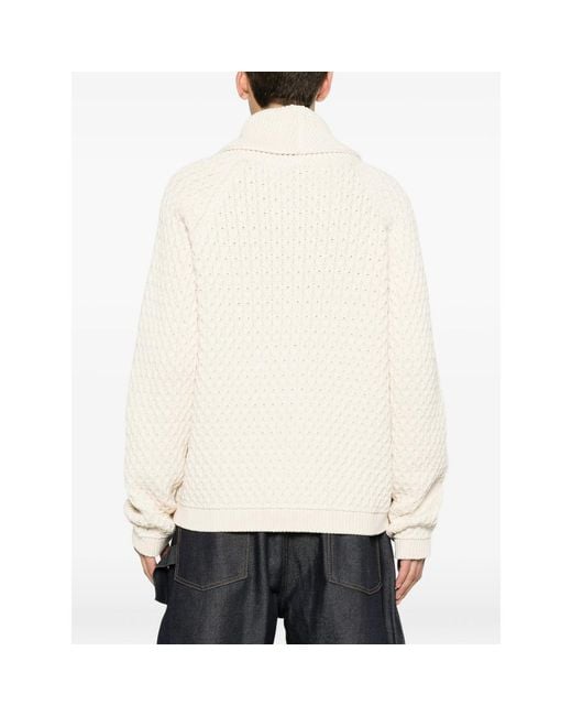 J.W. Anderson Natural Cable-Knit Zip-Up Cardigan for men