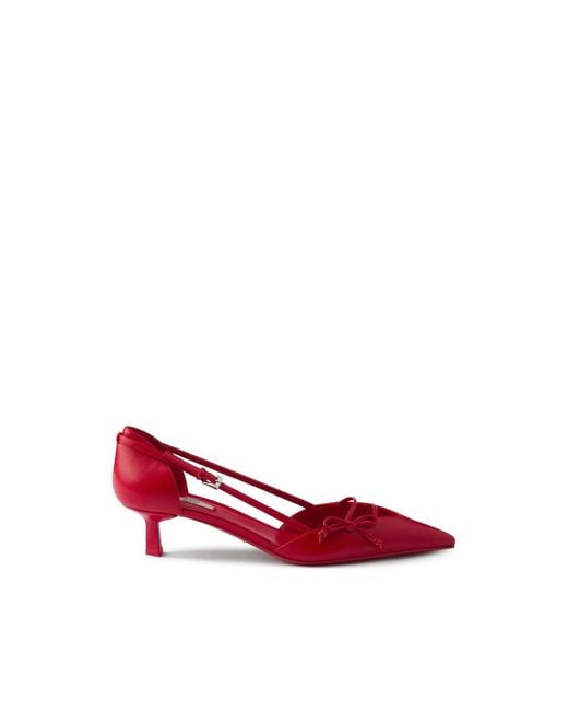 Prada Red Open-Side Leather Pumps