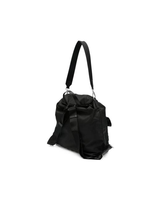Prada Black Re-Nylon Logo-Plaque Backpack for men