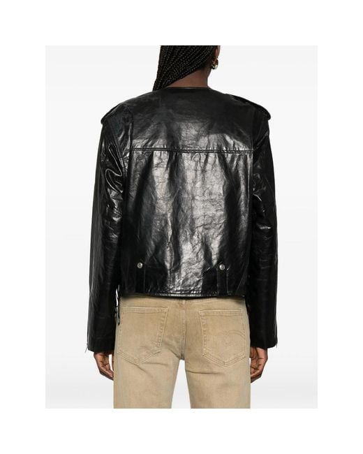 R13 Black Leather Outerwears