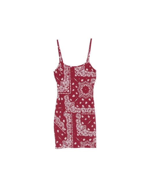 VENUJA Red Paisley Thin-Strap Mini Dress