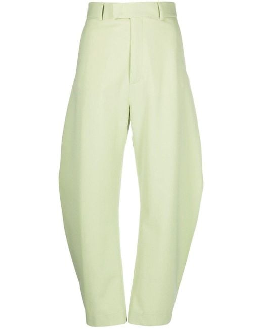 Ssheena Yellow High-Waisted Tapered Trousers
