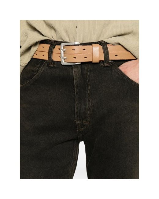 Levi's Black Logo-Patch Straight-Leg Jeans for men