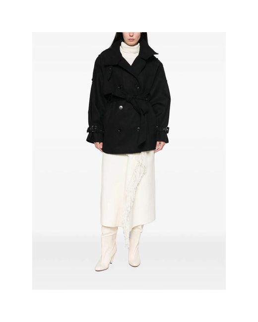 Gestuz Black Gzavic Double-Breasted Belted Coat
