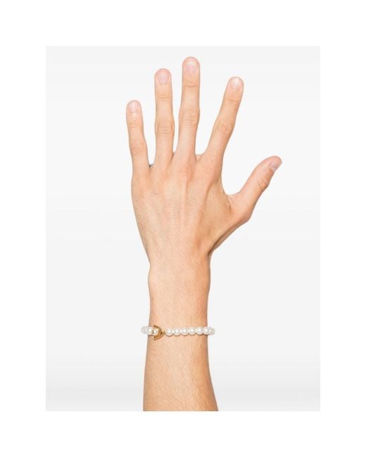 Casablanca Metallic Lotus Pearl-Embellished Bracelet for men