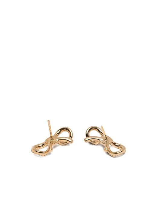Ferragamo Natural Stud Earrings Vara Bow-Tone