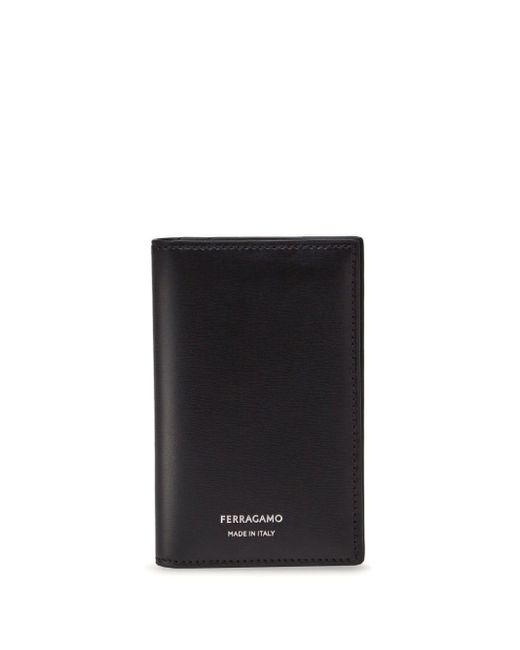 Ferragamo Black Bi-Fold Leather Cardholder for men