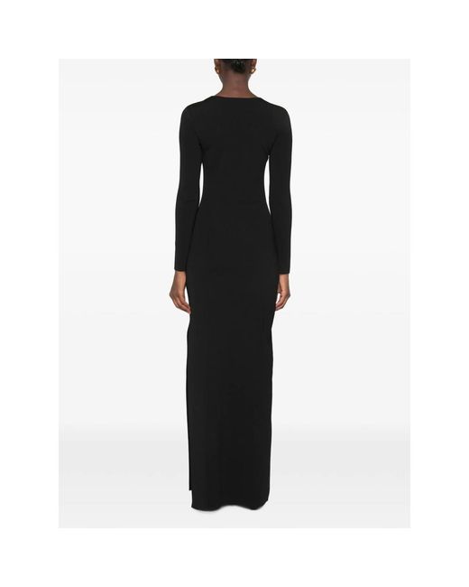 Elisabetta Franchi Black Cut-Out Maxi Dress