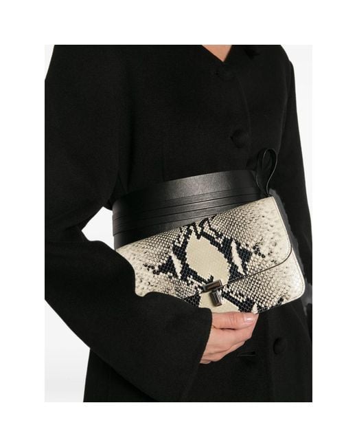 Totême  White T-Lock Snake-Effect Leather Crossbody Bag
