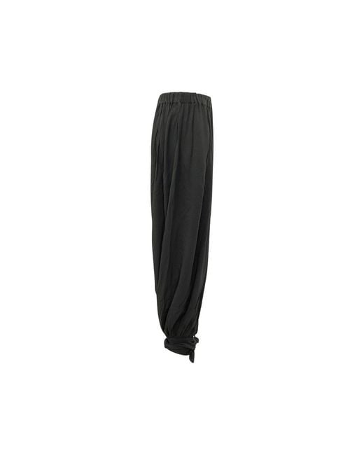 ANDAMANE Black Noor Tied-Cuff Trousers