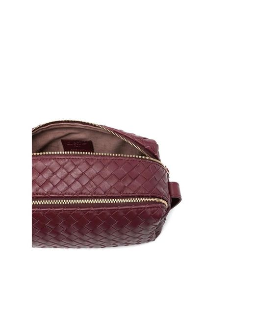 Elleme Purple Trousse Woven Leather Shoulder Bag